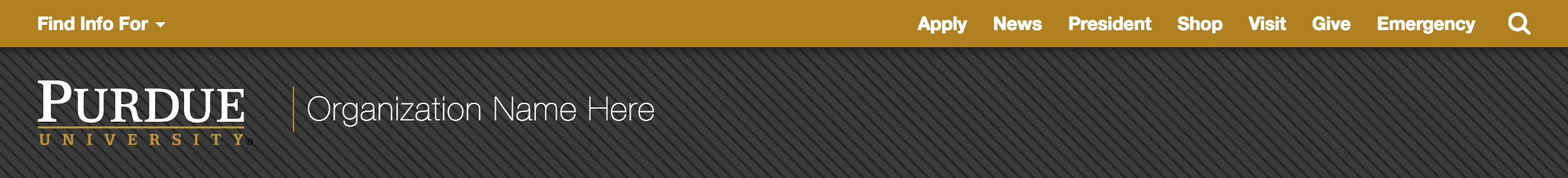 example of Purdue Templates header used in 2014 featuring a light and dark gray striped background